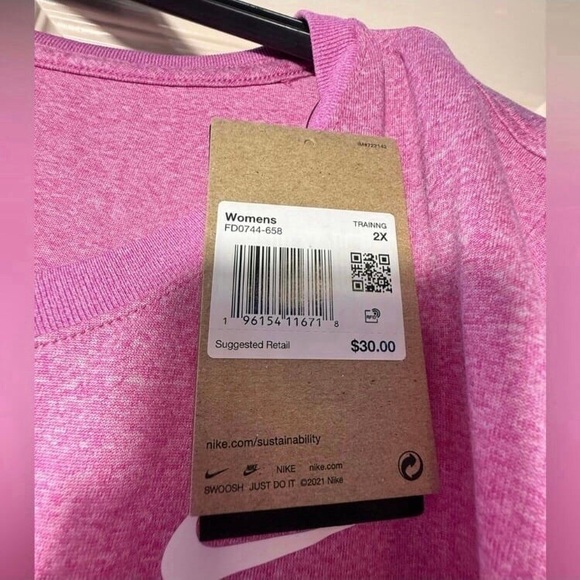 NIKE Pink Heather Dri-FIT Tee - Picture 4 of 4